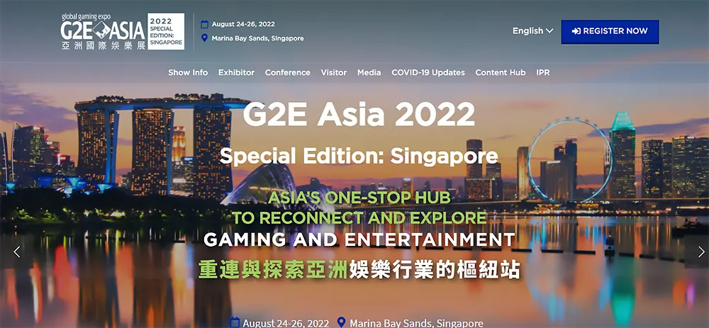 2022 글로벌 게이밍 엑스포(G2E), 싱가포르에서 오늘 개막